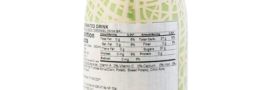 日本TOMOMASU 哈密瓜味汽水 果味碳酸飲料 300ml