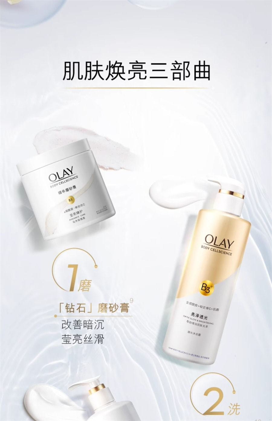 【中國直郵】 美國 OLAY 玉蘭油 煙酰胺沐浴露 沐浴乳液男女士夏季身體清潔 亮澤透光500g/瓶