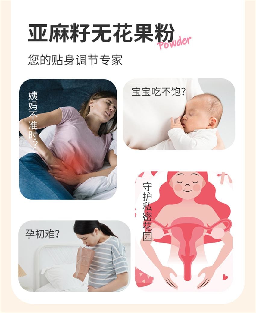 【中國直郵】 福東海 亞麻籽無花果粉 種子循環枸杞桑葚種子現磨養生粉 500g/罐
