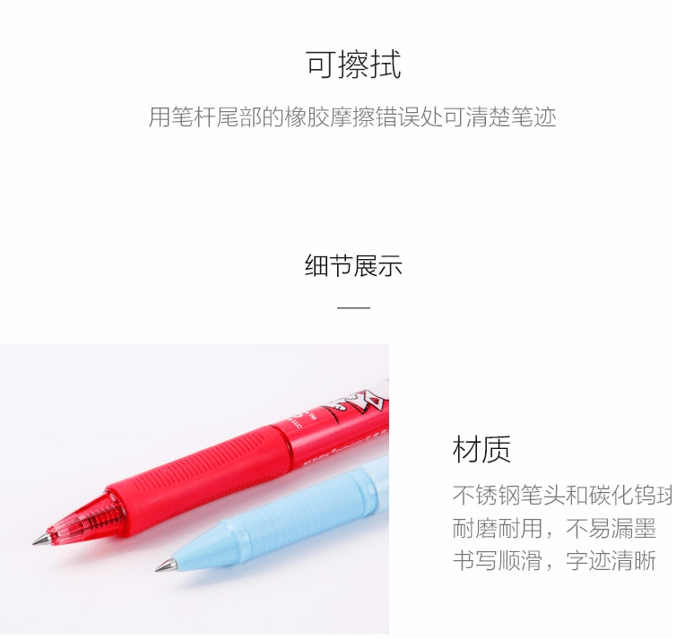 [中国直邮]晨光M&G热可擦技术 史努比系列子弹头可擦中性笔 / 啫喱笔 SKPH3206  晶蓝色笔芯 0.5mm 盒装  12支/盒
