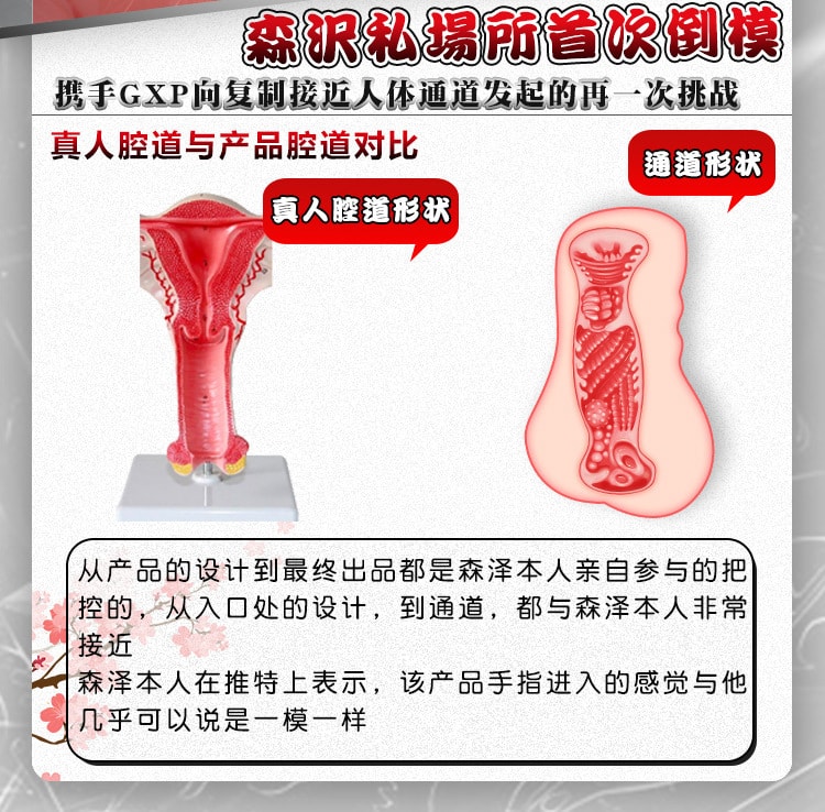 【中国直邮】GXP 森泽佳奈款 倒模名器飞机杯自慰器 男士情趣成人用品
