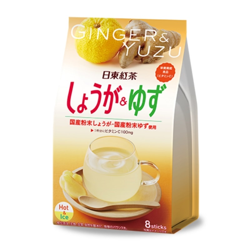 【日本直邮】 日本日东红茶 冲饮奶茶粉 网红下午茶饮 柚子姜茶 8袋装