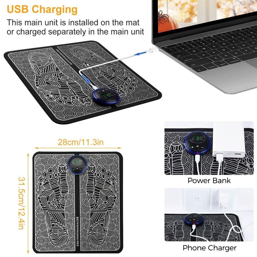 美国法提娜足部按摩垫 可充电 腿部重塑肌肉 疼痛放松 身体护理 按摩垫 6种模式【超级舒服按摩器】