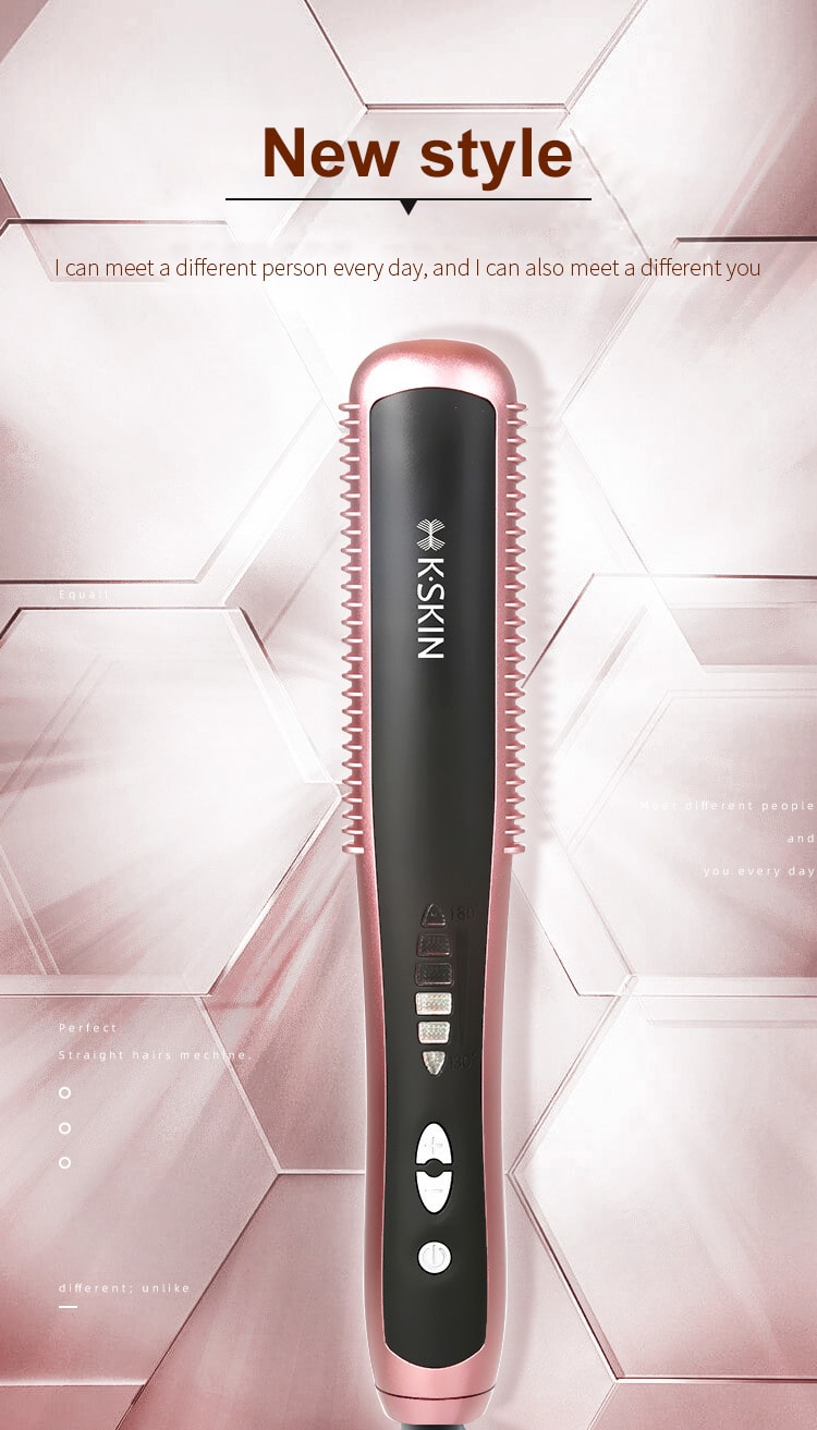 K·SKIN金米 直髮梳 自動直髮器 捲髮棒夾板恆溫 大波浪內扣瀏海 持久定型 KD388A