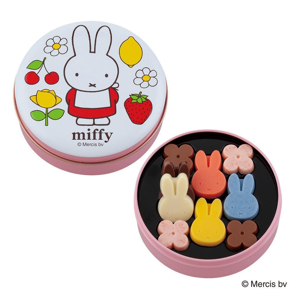 【日本直邮】Morozoff x Miffy米菲联名情人节限定巧克力礼盒 米菲圆盒 12枚入