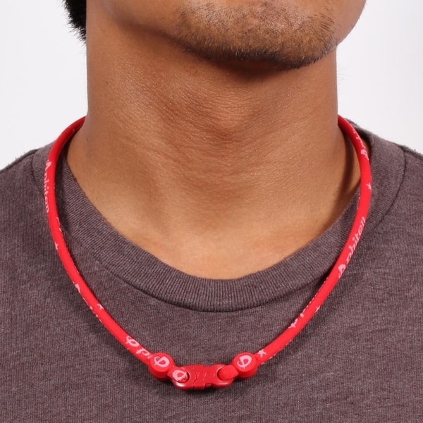 Classic Titanium Necklace Red 22 inch