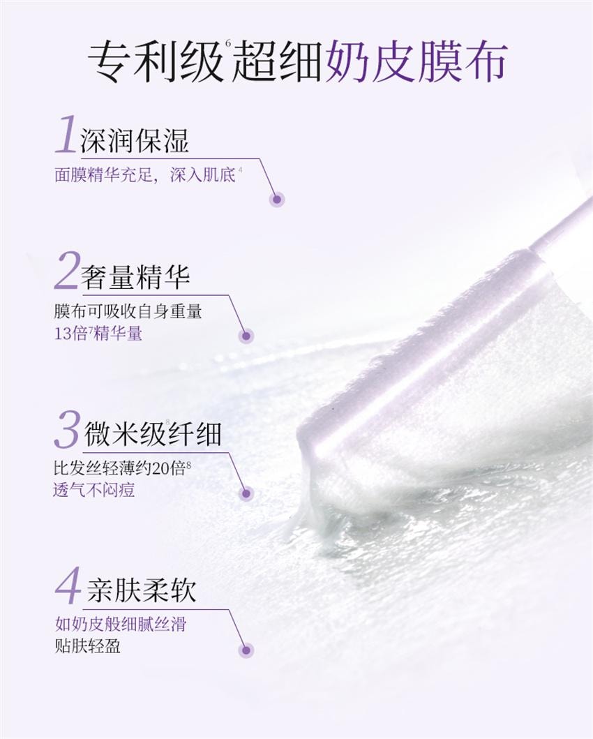 【中国直邮】 HERBORIST佰草集 新七白奶皮面膜 补水 保湿 提亮 玻尿酸烟酰胺 击退暗沉 光感净透 6片/盒