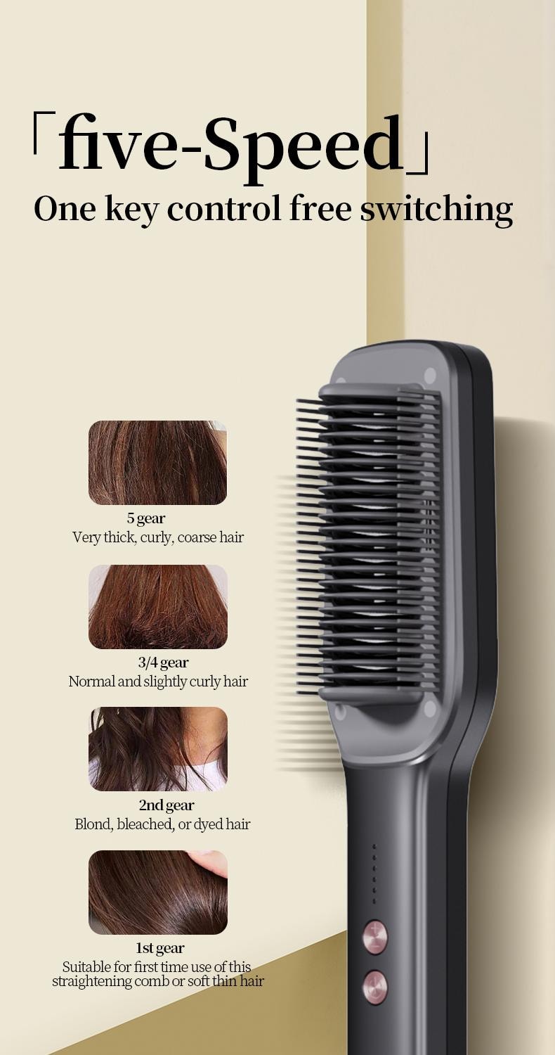 金稻 焗油直髮梳 精油直髮梳 改善毛躁髮質 負離子護髮不傷髮 家用蓬鬆 KD377 1台