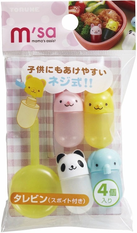 Bento Soy Sauce Case Container with Dropper Animals