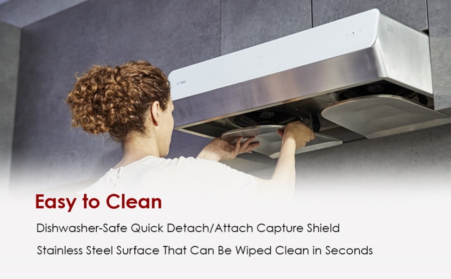 Pixie Air UQG3002 30 in. Convertible Under the Cabinet Range Hood in Off-White with Capture-Shield Technology