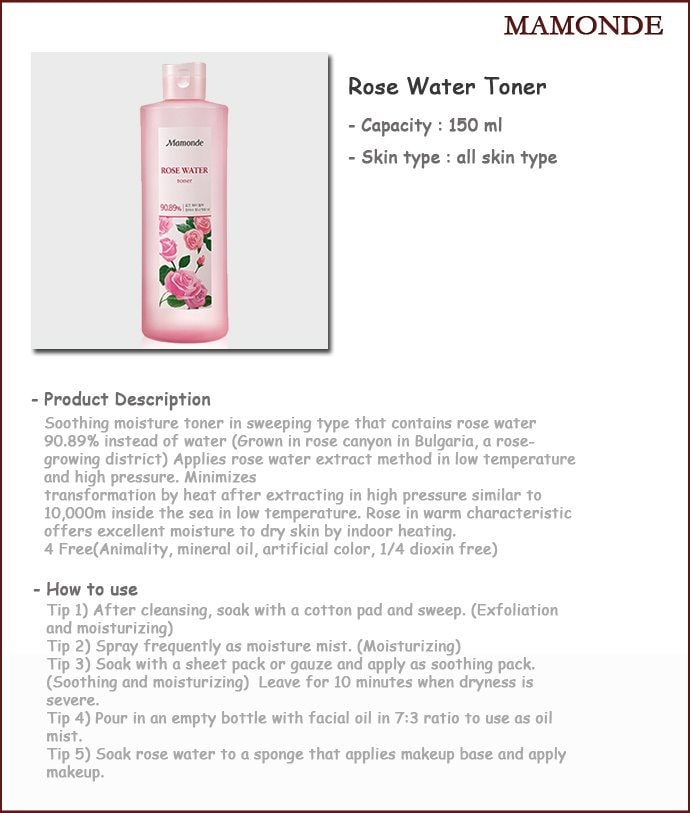 Rose water toner 500ml