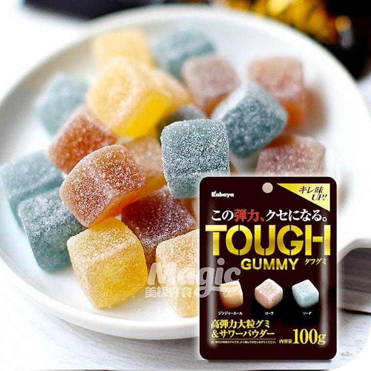 【日本直邮】 日本KABAYA TOUGH 耐嚼可乐汽水味 大颗粒软糖100g