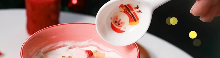 【中国直邮】LIFEASE 网易严选 圣诞奇遇 日式拉面汤勺 长柄陶瓷勺子