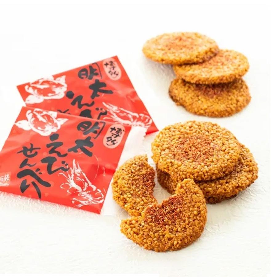 【賞味期25.8.5】【日本直郵】博多風美庵 明太子海老 鮮蝦仙貝 蝦煎餅 24枚入 賞味期90日