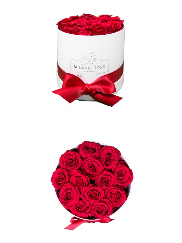 Classic Red Eternity Roses  White Box/ Large