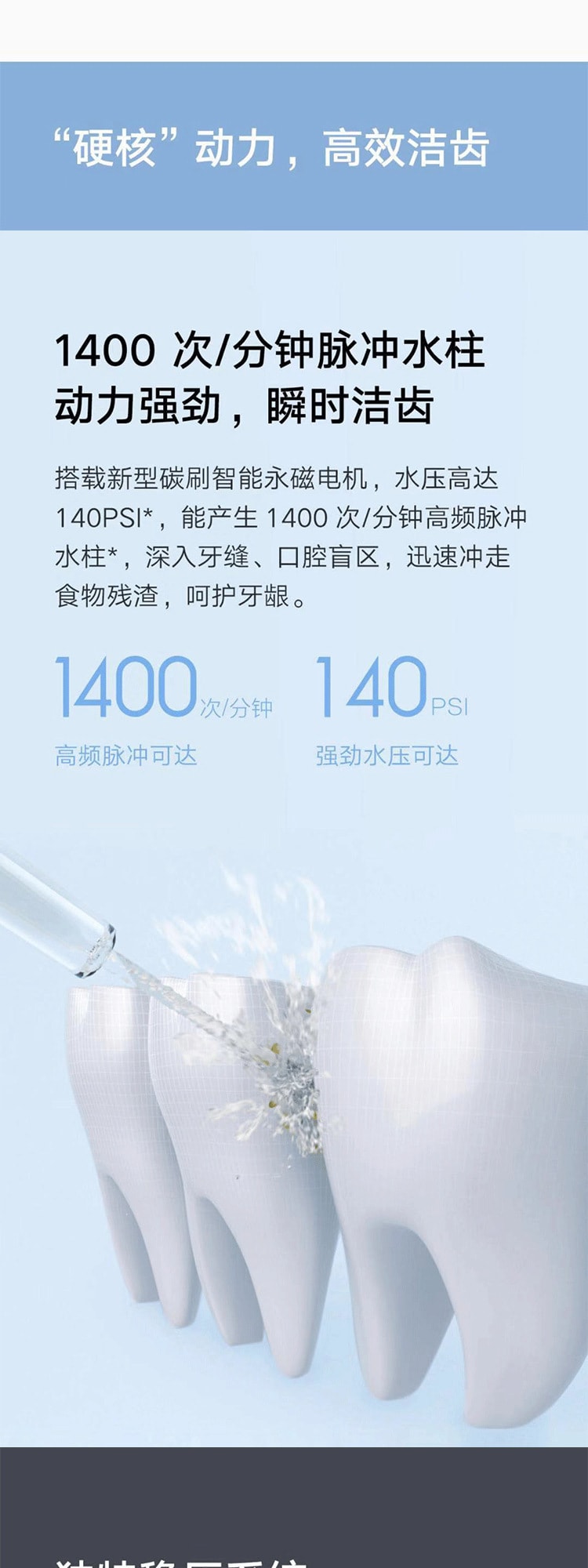 【中国直邮】小米米家 家用电动冲牙器便携式口腔清洁   白色