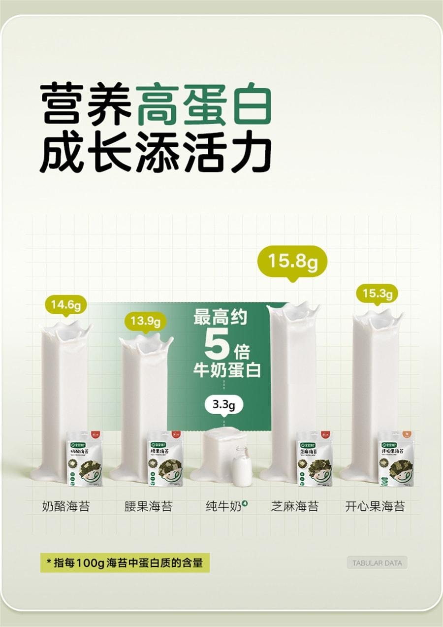 宝宝馋了 海苔夹心脆片即食 儿童零食无添加盐辅食食谱 开心果夹心海苔 18g/袋