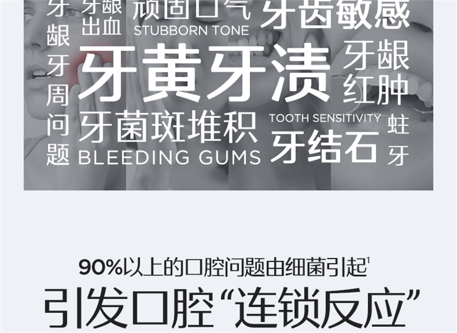 【中國直郵】BOP 活性抗菌勝肽美白牙膏清新口氣含氟成人口腔牙齒亮白 溶漬鎖白120g/支