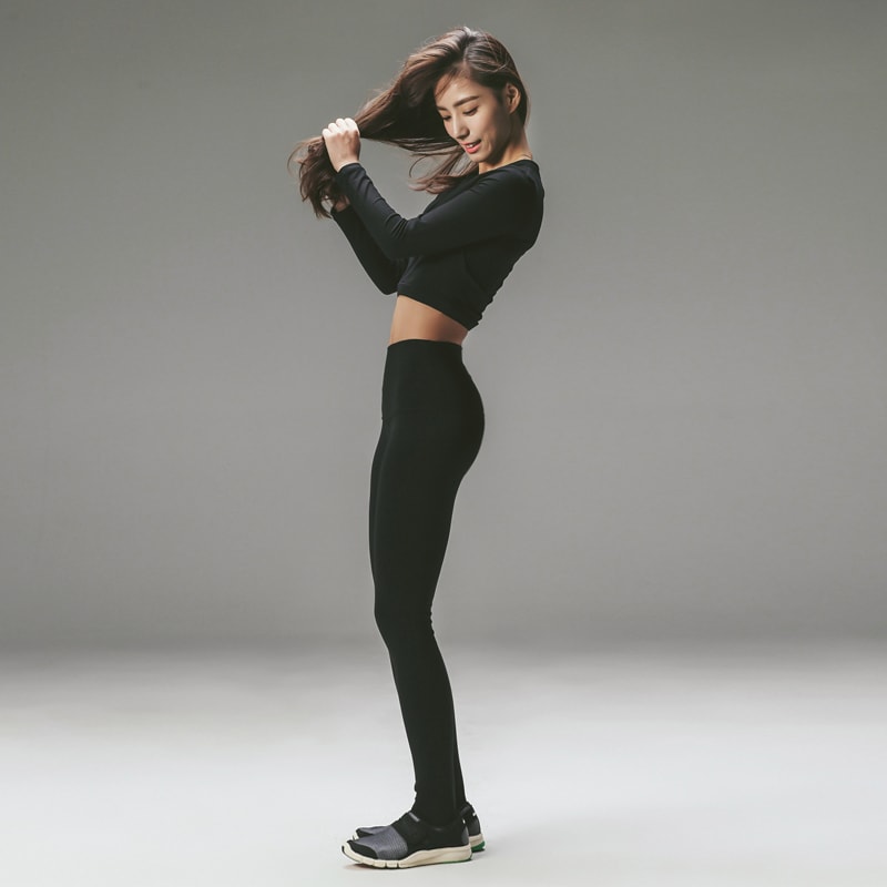 暴走的萝莉 黑色紧身运动长裤  跑步瑜伽/高腰升级 黑色#/XS