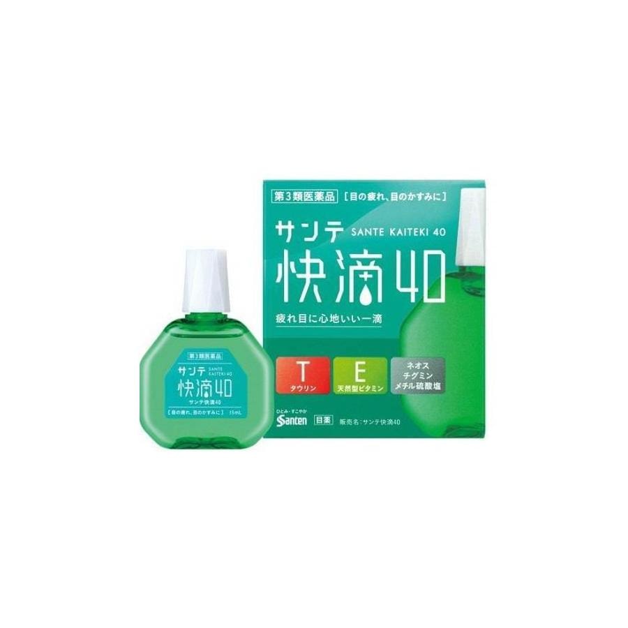 【日本直邮】Santen 参天制药 快滴40 缓解眼镜模糊疲劳眼药水 清凉度3 15ml