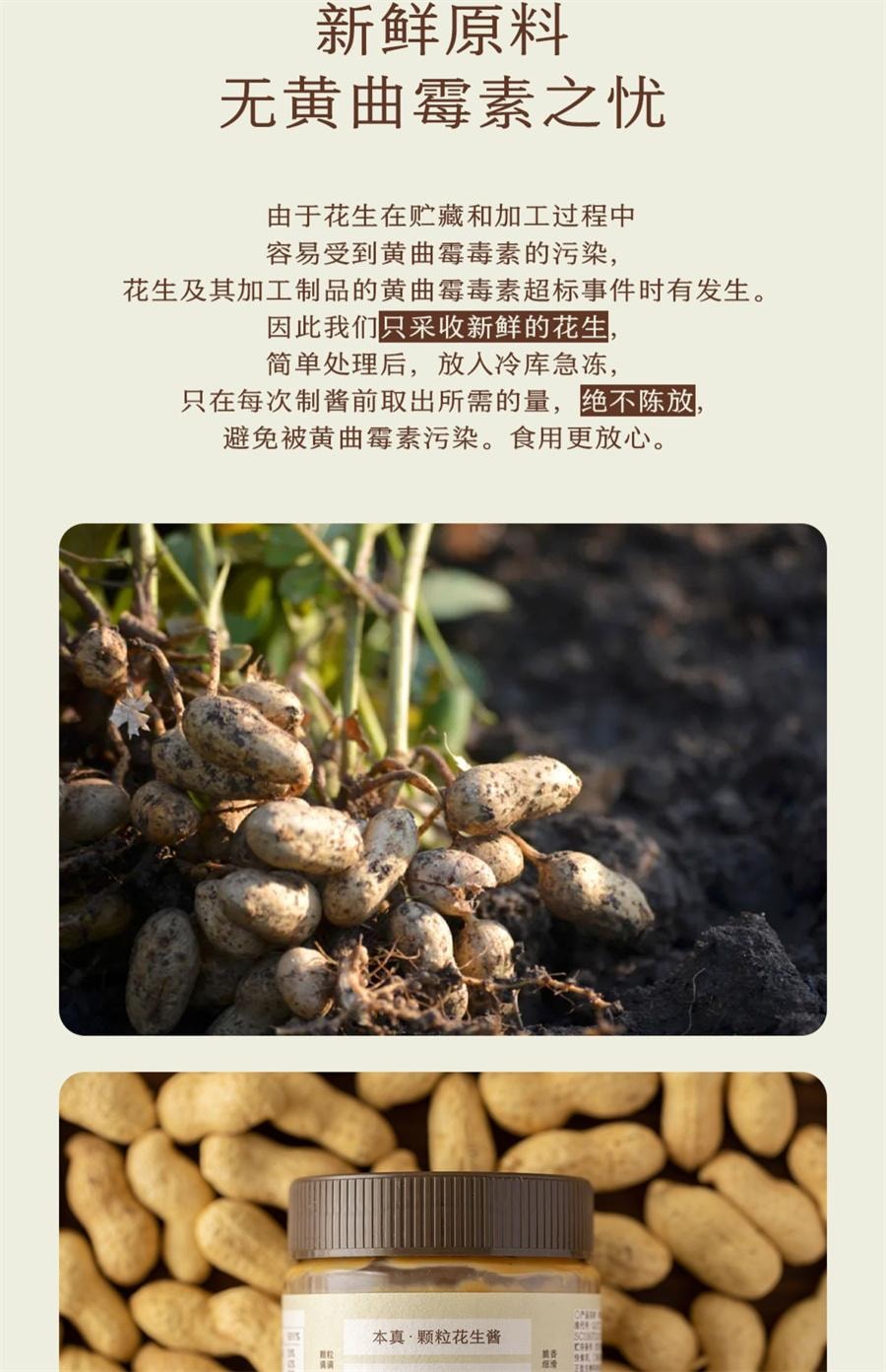 【中国直邮】 南食召 本真颗粒花生酱 中度烘焙·风味浓郁 吐司酱面包酱坚果酱200g/罐