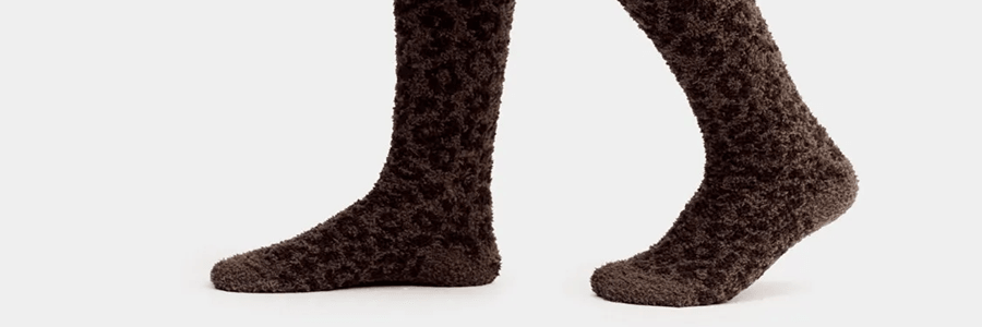 野兽派 Hello Kitty × tbh 毛绒堆堆袜 两双套装 可可豹纹/树莓粉