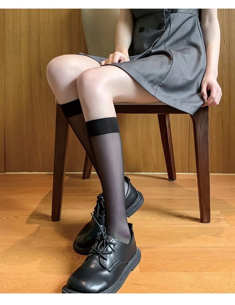 【中國直郵】家誠 新品 超薄款 網紅jk襪 均碼 黑絲襪 1件