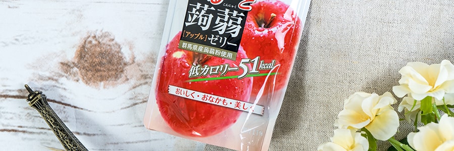 日本ORIHIRO 低卡纤体蒟蒻果冻 苹果味 130g
