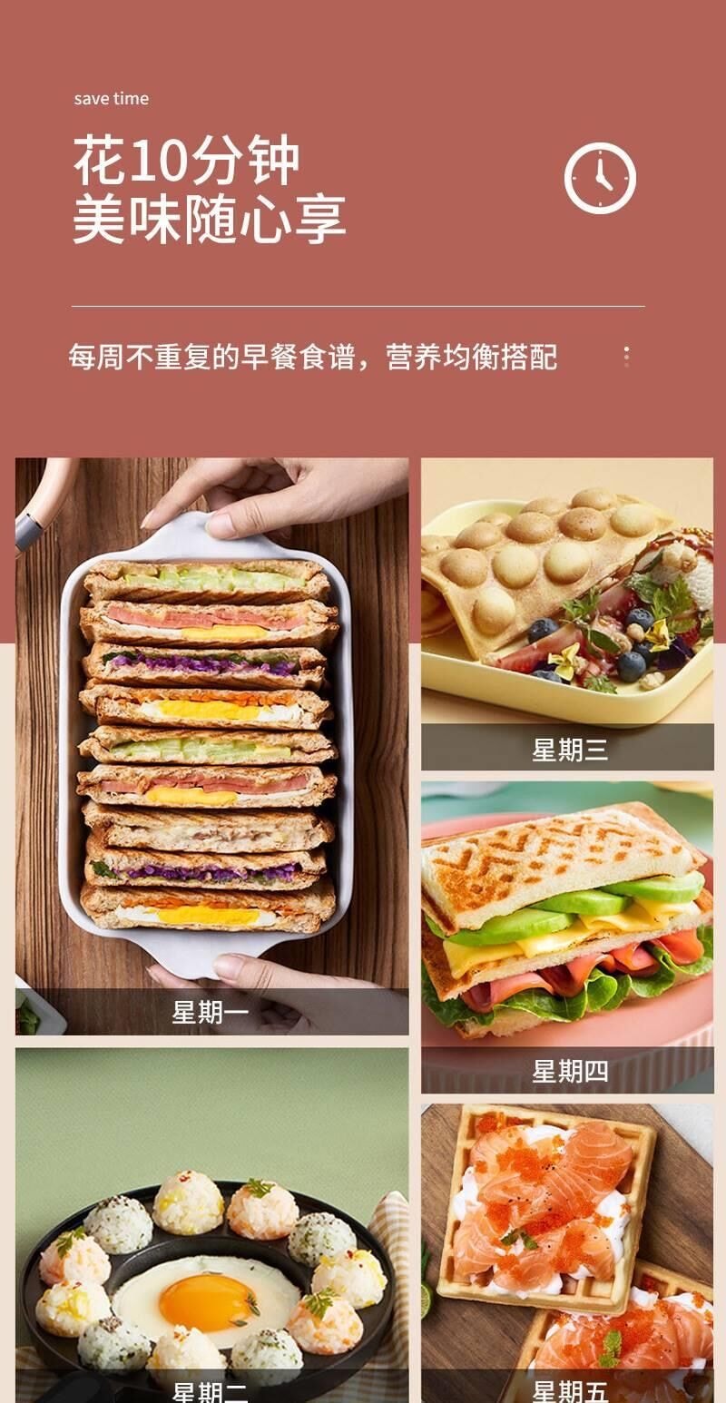 【中國直效郵件】早餐機 華夫餅機 110V美規款 紅色