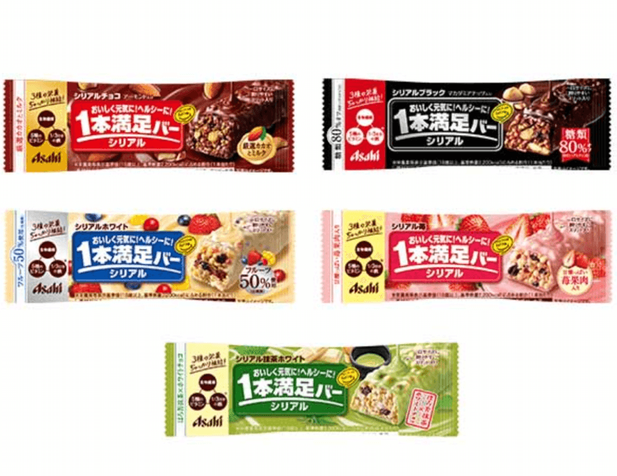 【日本直邮】朝日ASAHI一本满足代餐能量棒高蛋白高纤低热量低卡饼干零食 经典系列5个口味随机发 1根