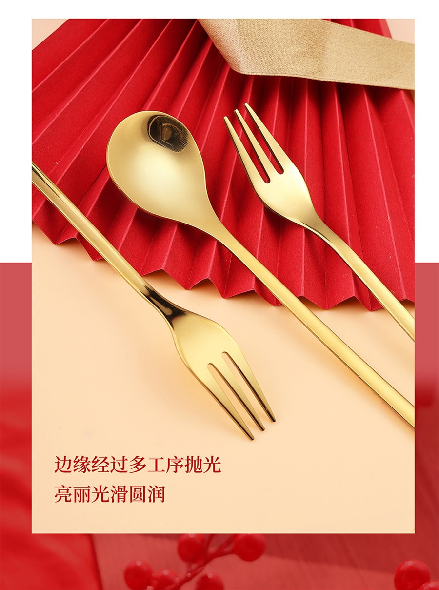 【中國直郵】親太太 新年小禮物勺子餐具套裝財神爺咖啡勺水果叉龍年勺子 公仔勺 新年吊墜勺叉6支