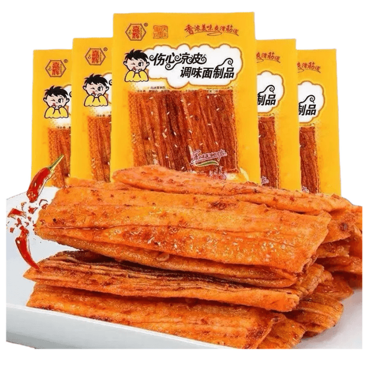 【中国直邮】 嘉丰 嘉辉伤心凉皮辣条   20g*5包   小时候解馋小零食儿时怀旧小卖部麻辣小吃