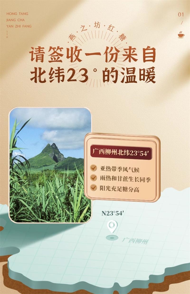【中國直郵】 燕之坊 紅糖塊 薑汁紅糖 薑茶 緩解月經不調 禦寒防感冒 溫胃散寒、緩急止痛單獨小包裝 216g