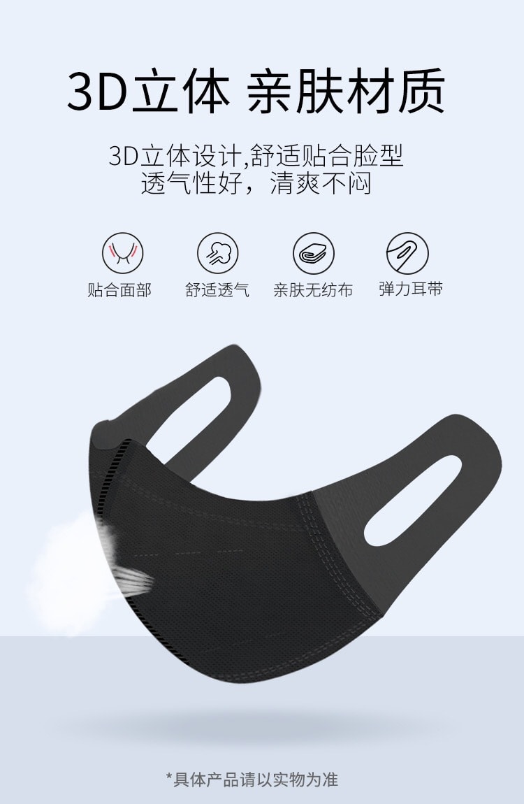 [中國直郵] SOLOVE米菲拋棄式防護口罩(3D立體型)