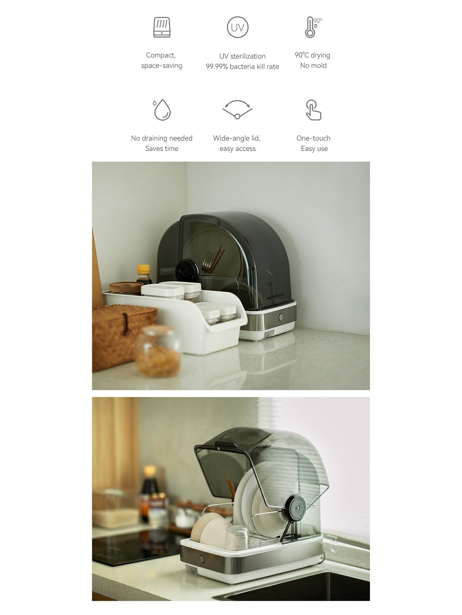 OLAYKS 22L 消毒櫃 白色 奶瓶消毒 餐具烘乾 桌上型 家用小型 22L 100~120V通用