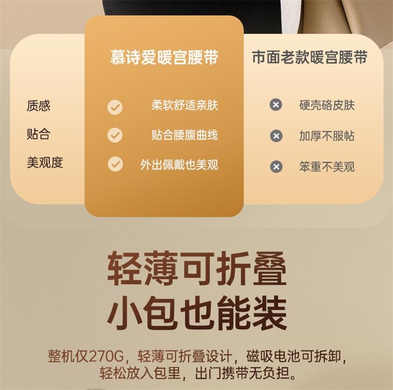 【中國直郵】 慕詩愛 暖宮腰帶大姨媽肚子疼神器女生緩解宮寒痛經熱敷 芸黃色【旗艦款】1個裝