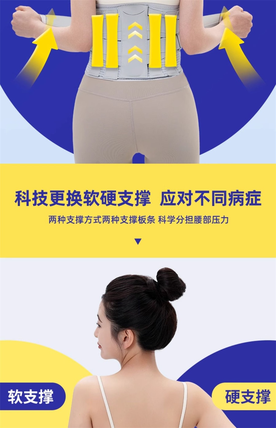 【中国直邮】ACK艾斯凯  护腰带医用腰间盘劳损腰椎突出腰肌疼痛男女透气久坐专业腰托  旗舰按摩款M码