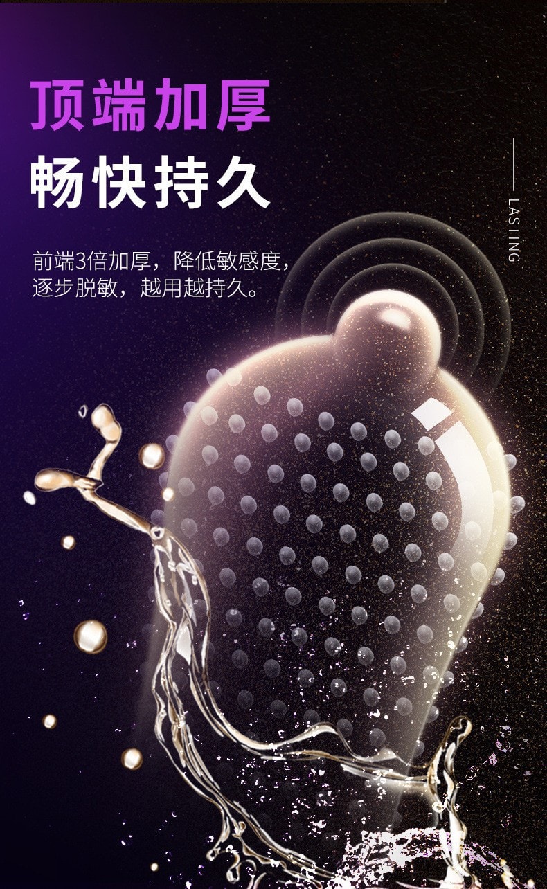 【中國直郵】名流 避孕套持久系列 夫妻情趣用品 持久系列-顆粒10隻裝