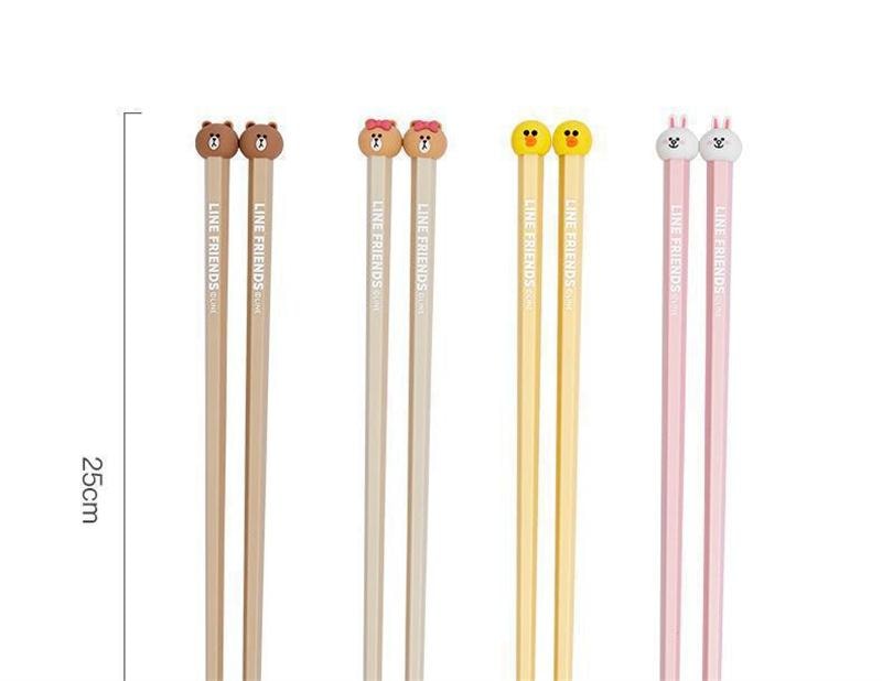 【中國直郵】 日本 LINE FRIENDS 韓式合金筷子高顏值筷子耐高溫防潮 1雙裝-SALLY款