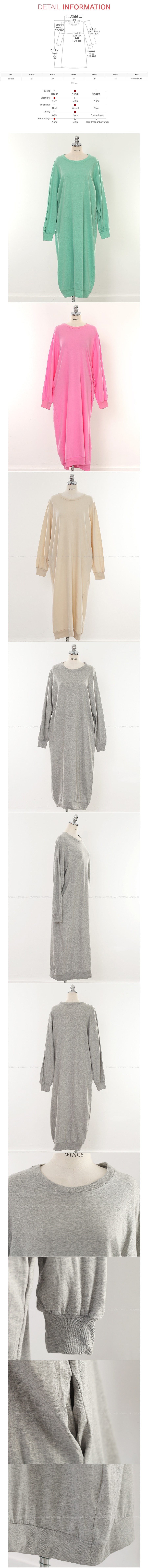 WINGS Banded Hem Sweatshirt Dress #Grey One Size(Free)