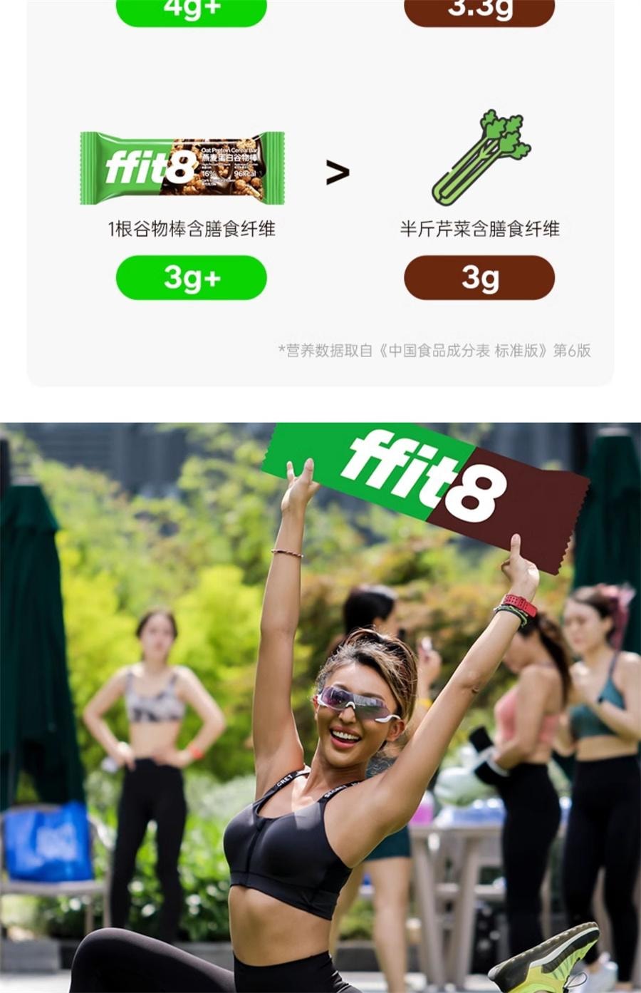 【中國直郵】 ffit8 燕麥蛋白穀物棒 高蛋白早餐棒飽足營養食品控卡 黑巧克力口味7支/盒