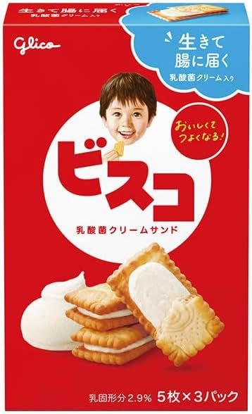 【日本直郵】江崎固利果 日本經典含乳酸菌餅乾 15枚入 10盒