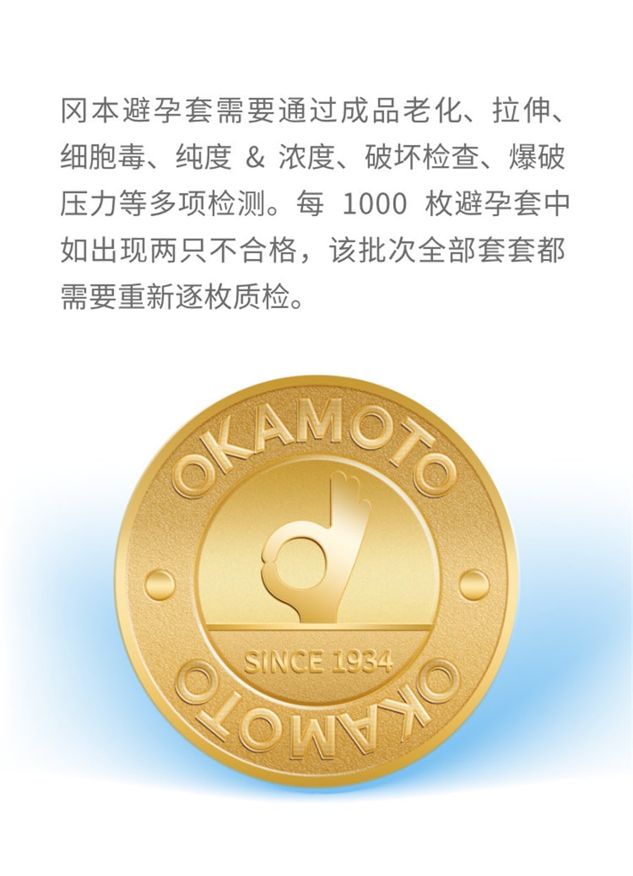【中国直邮】OKAMOTO冈本 003超薄润滑裸入避孕套-蓝金装10片 成人避孕用品