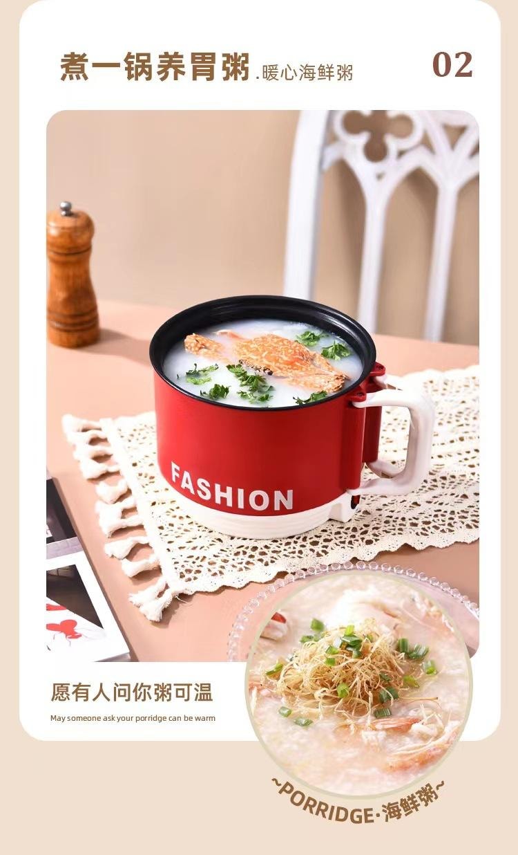 FOXTAIL 美规110v多功能小型电煮锅 电热锅 家用 迷你 学生 宿舍 火锅 泡面 -白色多功能锅+蒸笼 1套*