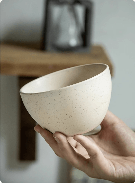 复古陶瓷4.5英寸芝麻釉饭碗家用陶瓷米饭碗微瑕#米色 1件入