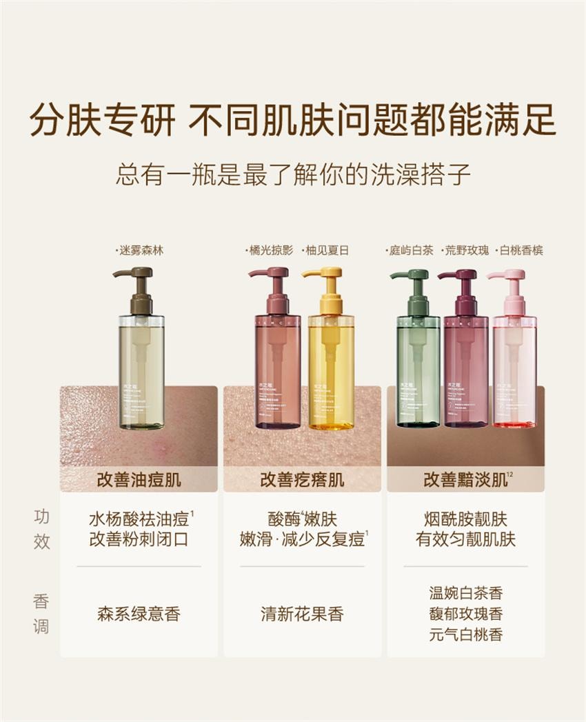 【中国直邮】 水之蔻 烟酰胺精油香氛果酸沐浴露 精华沐浴 肌肤更透 嫩 润 500ml/瓶