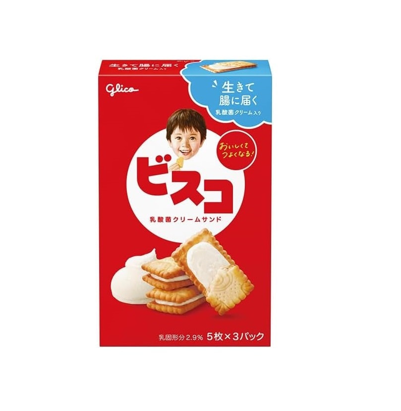 【日本直邮】江崎固利果 日本经典含乳酸菌饼干 15枚入 10盒