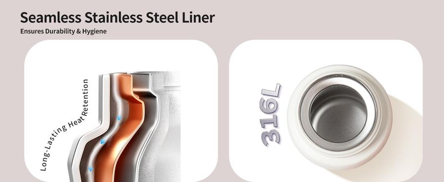 日本 PIGEON贝亲  儿童水杯吸管直饮316不锈钢保温杯 香草色 500ml