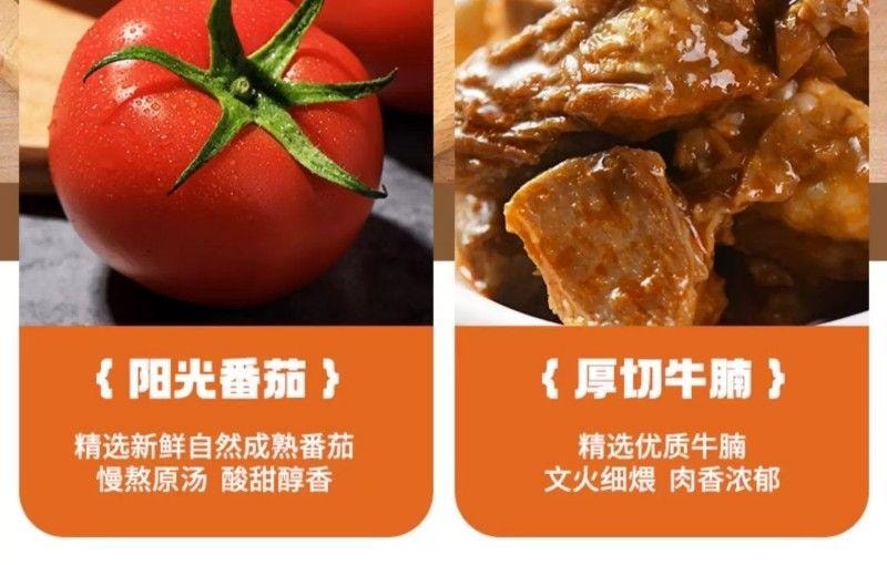 【中國直郵】 有你一面 番茄牛腩麵 非油炸手工日曬麵 速食麵條 夜宵方便麵拌麵 205g