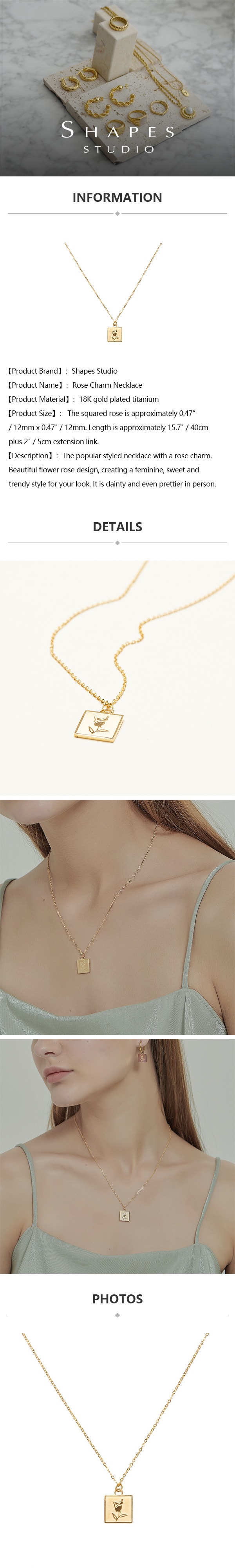SHAPES STUDIO 玫瑰吊牌項鍊 一條